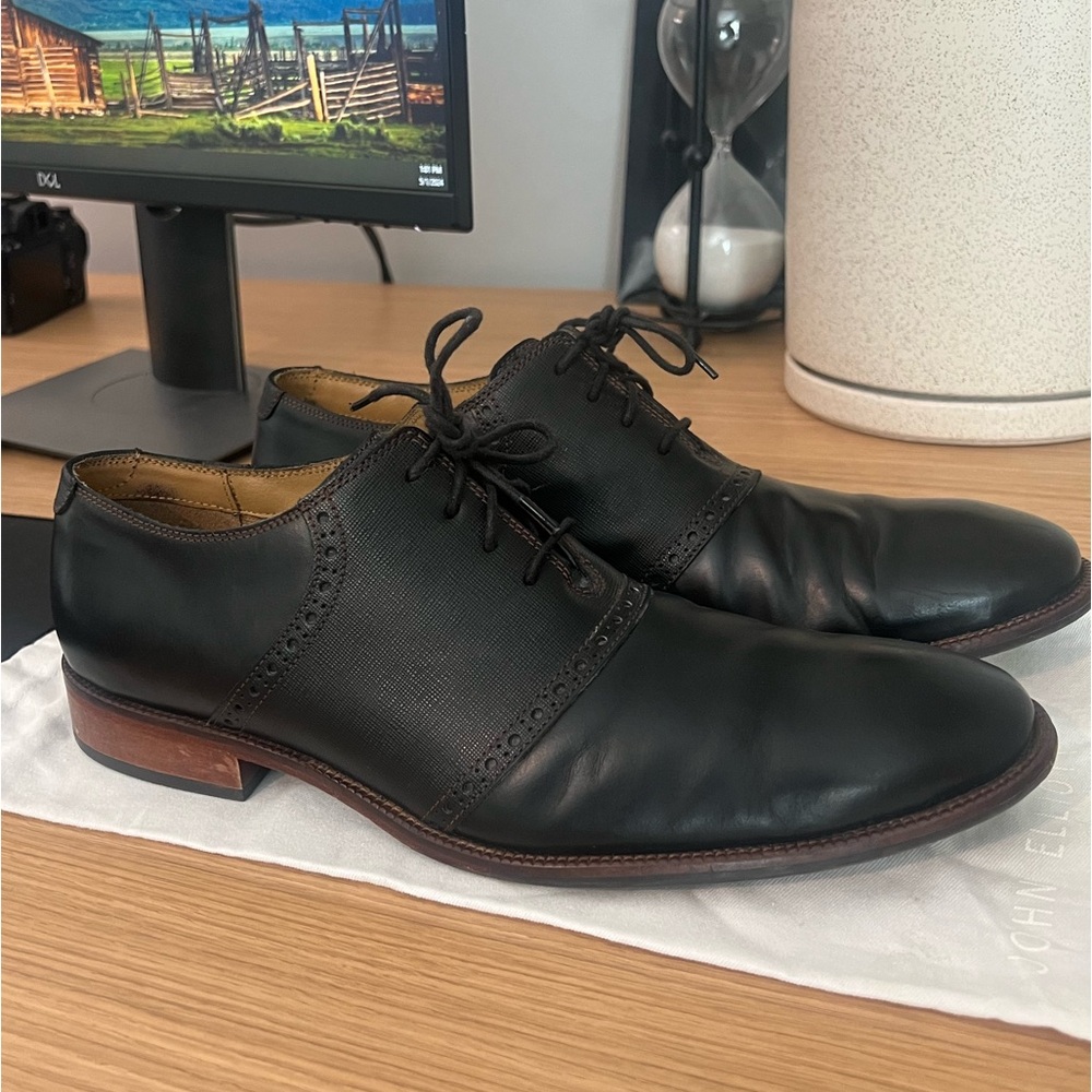 Cole Haan Williams Saddle Oxford Men's Black Leather Size 10.5